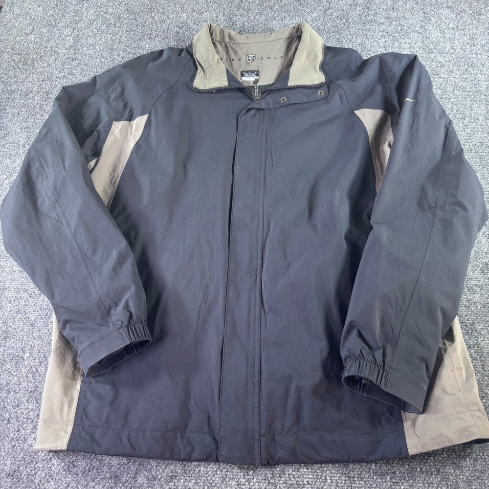 Nike Golf Storm-Fit Jacket Mens Large Black Tan Colorblock Windbreaker Rain Coat